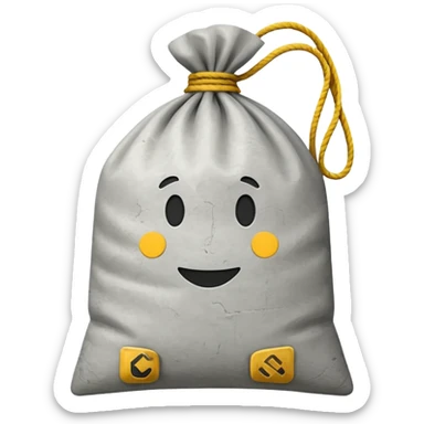 cement bag tied at the top emoji style sticker