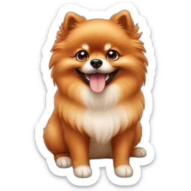 smiling red pomeranian sticker
