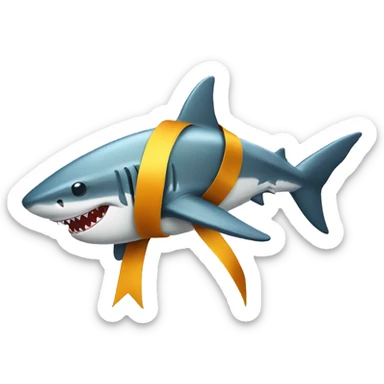 Shark With a ribbon sticker