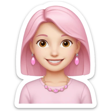 Aesthetic girl with light pink accessories  sticker