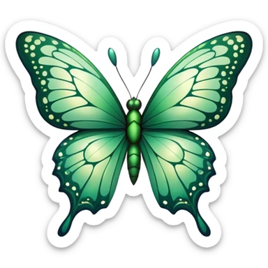 Deep green butterfly sticker
