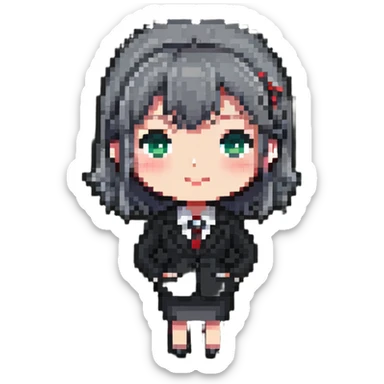 simple chibi businesswoman in office attire sticker
