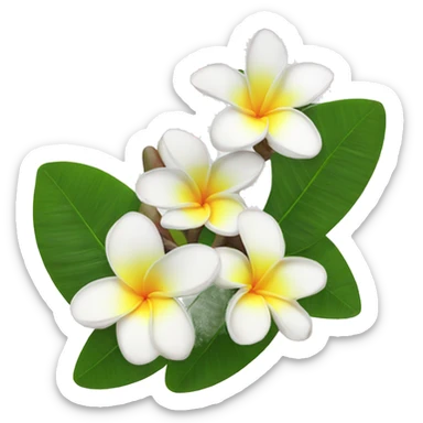 frangipani white without a leaf sticker
