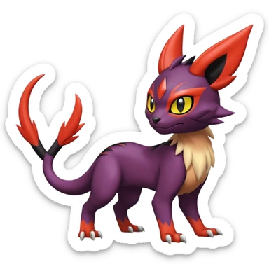 Liepard-Noivern-Litten-Sprigatito-Pokémon-fusion-creature (full body) sticker