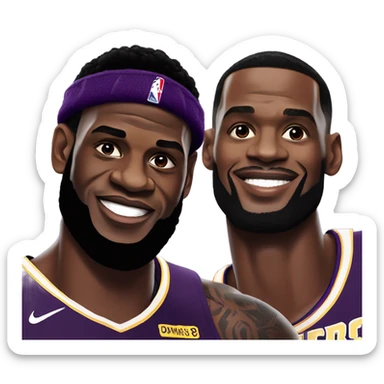 LeBron James with Lamar Jackson  sticker