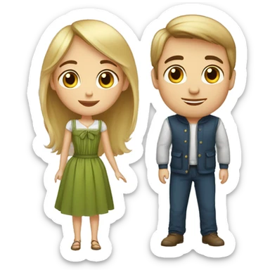 Couple russe fille français garcon sticker