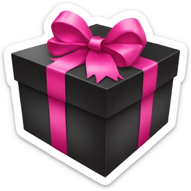 Black gift hot pink bow sticker
