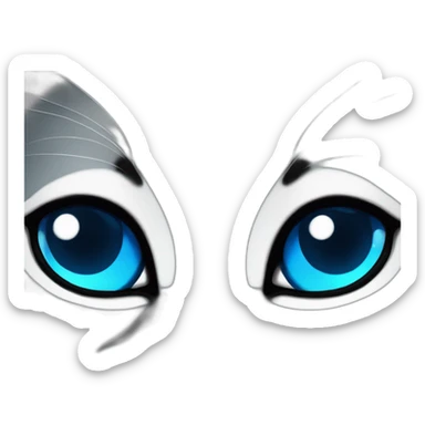 Black whit eyes blue baby cat sticker