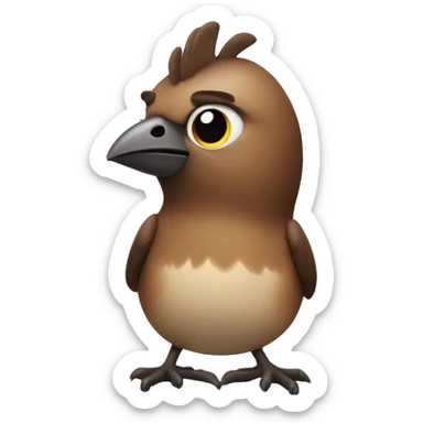 Chochop Bird wth raised eyebrow sticker