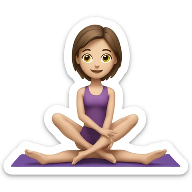 Pilates girl with brown hair sticker