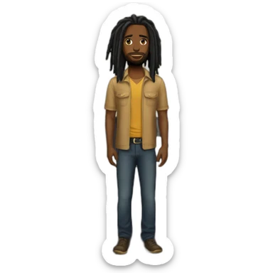 Black man dreadlock bedroom sticker
