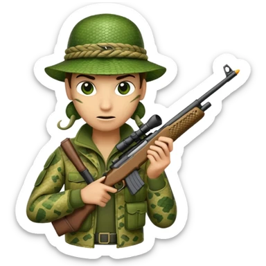 A snake sniper sticker