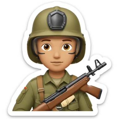 Soldier with rifle sticker