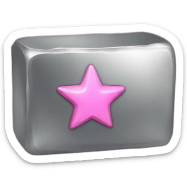 an ingot of iron with a pink star sticker