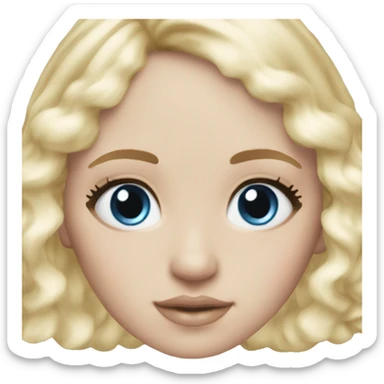 ocean blue doll eyes, blonde hair, feminine, pink, girl, angelic sticker