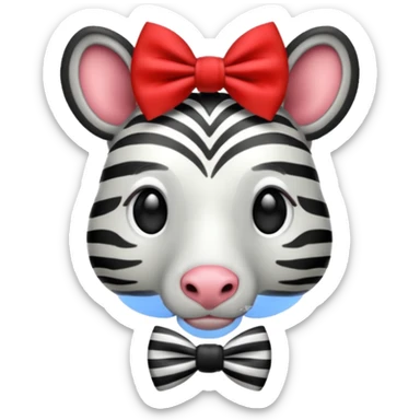 Zebra with red bow tie sticker