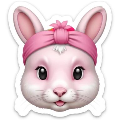 Rabbit with  head band  sticker