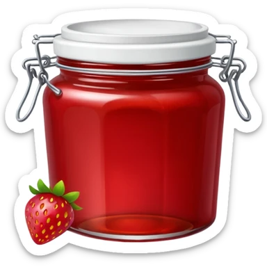 Pot confiture fraise sticker
