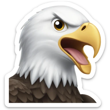 Bald eagle screaming at baby sticker