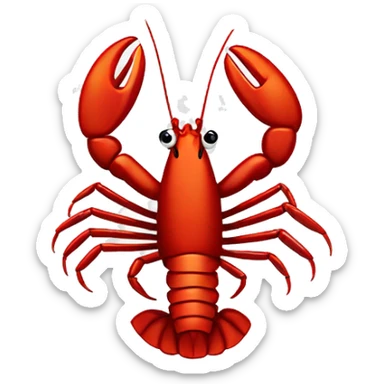 red lobster with detailed claws and tail, minimalistic and vibrant.” sticker
