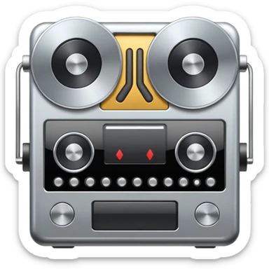 audio metallic silver chrome sticker