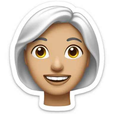 Risada medio blanca flaca ojos grandes y lavios carnosos  sticker