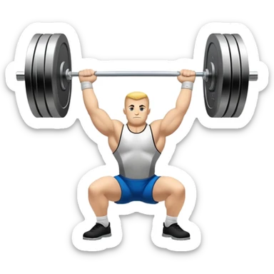 Iconic emblem of powerlifting, featuring a heavy barbell with weights on each side. The barbell is positioned in a dynamic way, emphasizing the power and intensity of the sport. The emblem is bold and sleek, conveying the essence of professional powerlifting.  sticker