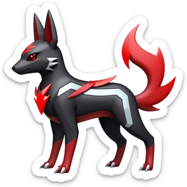 Futuristic Zangoose-Electrike-Umbreon-Houndoom-Genesect-Pokémon-Fakémon-hybrid-creature sticker