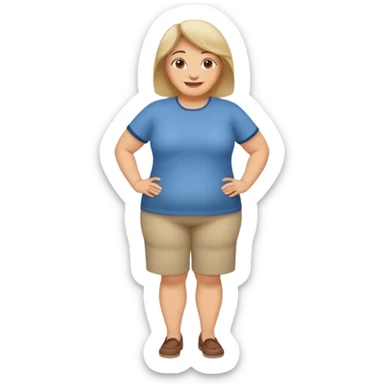 mujer mediana edad, gordita sonriente full body sticker