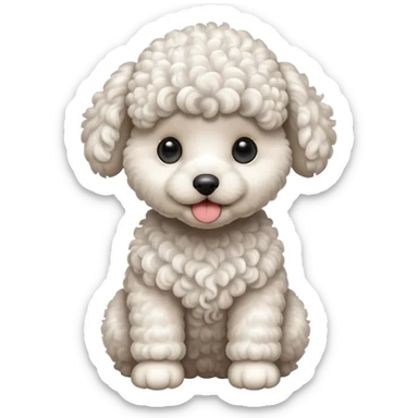 white poodle baby dog sticker