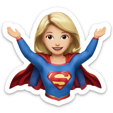 Supergirl fly in the sky face sticker