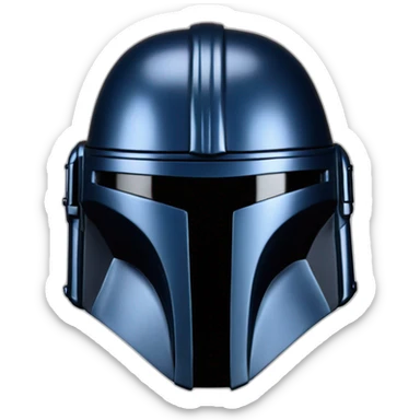 mandalorian helmet blue and black sticker