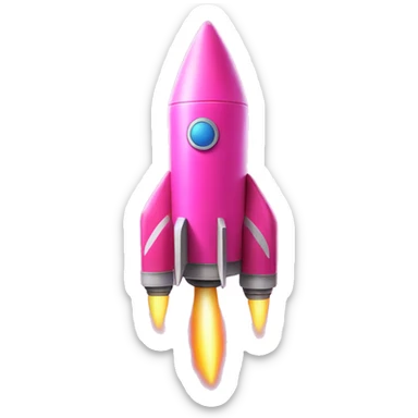 neon pink rocket sticker