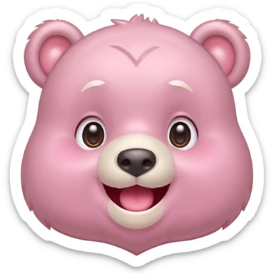 Beary  sparkling eyes, wide smile, rosy cheeks, joyful expression, pastel colors, soft lighting, kawaii anime style sticker
