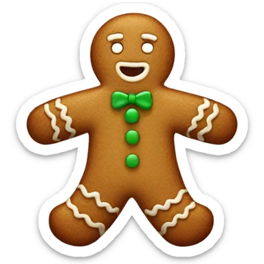 Beige gingerbread man sticker