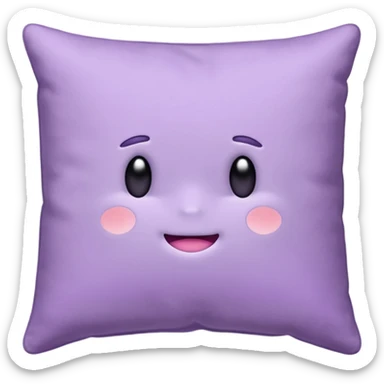 a hyperrealistic lilac-colored soft cushion-pillow  sticker