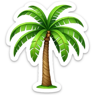generate realistic detailed palm tree in 3d style sticker