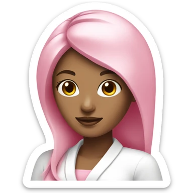 Pink and white spa woman sticker