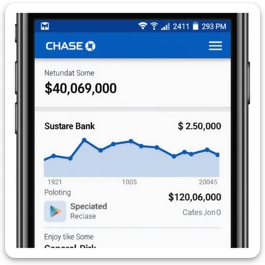 a iphone screen shot showing a chase bank balance of negative $420,069,000 sticker
