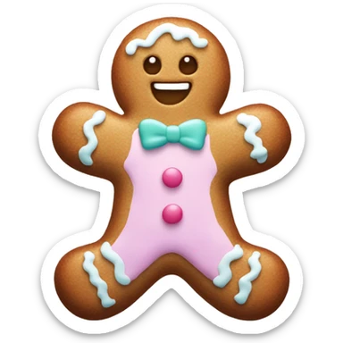 Pastel gingerbread man sticker
