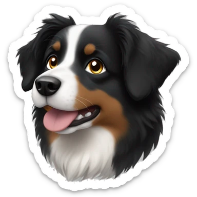 Black mini Australian shepherd  sticker