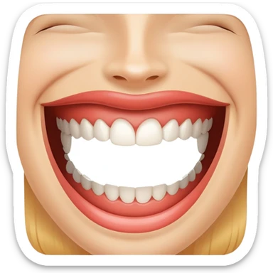 big happy smile with white teeth sticker