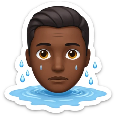 Man soaking wet sticker