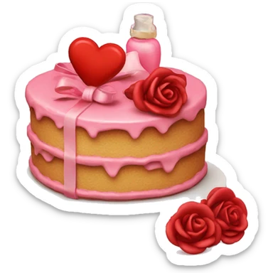 vintage valentine’s day cake sticker