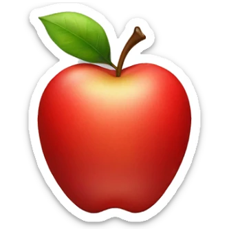 a red bow with an apple in the middle sticker