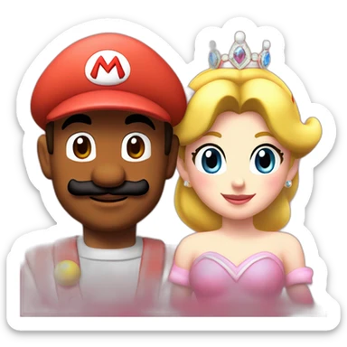 Princess peach with Mario sticker