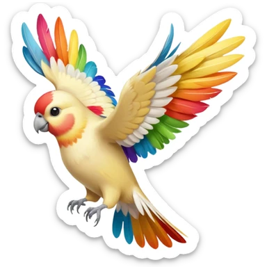 cockatiel flying happy sticker