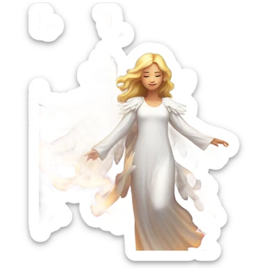 white angel, surrounded by fire
 sticker
