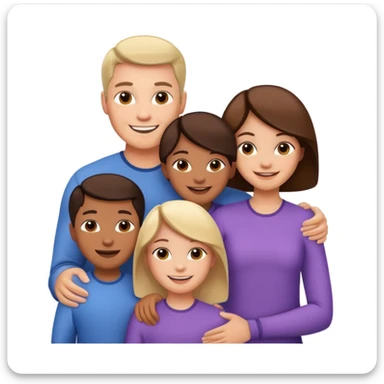 family posing for photo sticker