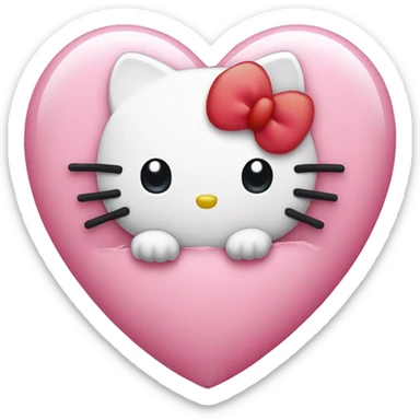 Cute hello kitty heart sticker